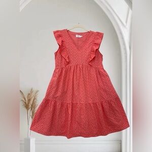 Time and Tru Coral Ruffle Dress